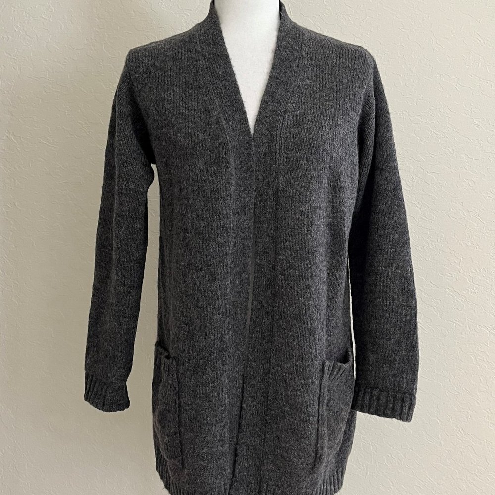 MaxMara Cardigan S Gray Open Front Long
